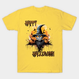 Spooky Scarecrow Happy Halloween T-Shirt
